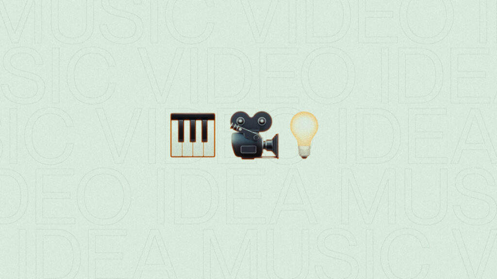 piano icon, film camera icon and light bulb icon